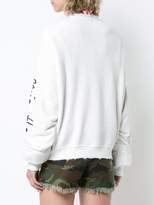 Thumbnail for your product : R 13 Enjoy The Silence script pleated sleeve sweatshirt