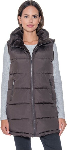 Sebby Women's3/4ReversiblePufferVest-S.E.B.BySebbyBrownSmall