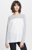 Thumbnail for your product : Rebecca Taylor Eyelet Colorblock Side Zip Pullover