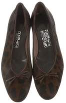 Thumbnail for your product : Ferragamo Ponyhair Round-Toe Flats