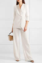 Thumbnail for your product : Max Mara Satin-trimmed Crepe Wrap Blazer - Ivory