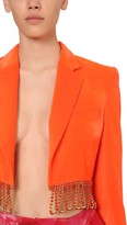 Thumbnail for your product : Area Cropped Velvet Jacket W/crystals