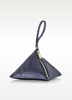 Thumbnail for your product : Jil Sander Dark Blue Metallic 3Angle Clutch