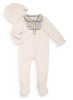 Thumbnail for your product : Burberry Infant's Two-Piece Check Bib Footie & Hat Gift Set