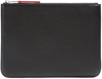 Neil Barrett Grained-leather pouch