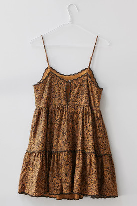 Urban Outfitters Hanna Rayon Scallop Babydoll Mini Dress