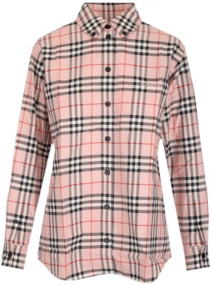 Burberry Logo Embroidered Checked Shirt
