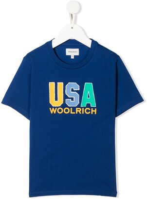 Woolrich Kids USA logo print T-shirt