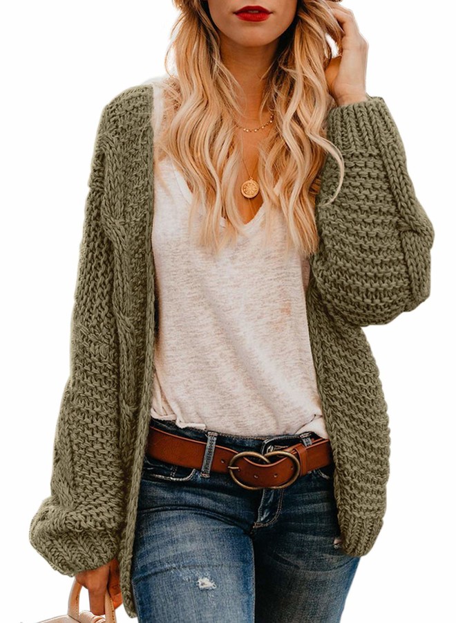 Long chunky cardigan womens Clearance