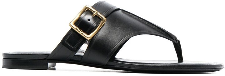 Tod's Side-Buckle Leather Flat Sandals - ShopStyle