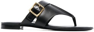 Tod's Side-Buckle Leather Flat Sandals