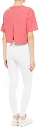 Calvin Klein Performance Cropped Printed Stretch-cotton-jersey T-shirt