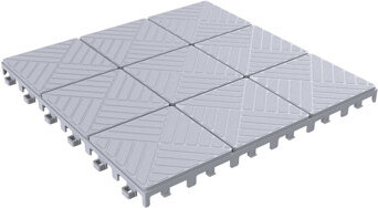 Pure Garden Deck Tiles 12-Pack Polypropylene Interlocking Patio Tiles Outdoor Flooring for Balcony, Porch, and Garage