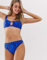 Thumbnail for your product : Luxe Palm mix and match high waisted snake print bikini bottoms