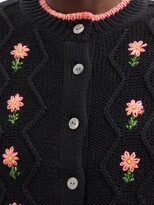 Thumbnail for your product : Shrimps Bennett Embroidered Wool-blend Cable-knit Cardigan - Black Multi