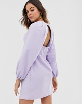 Thumbnail for your product : ASOS DESIGN cape sleeve open back mini dress