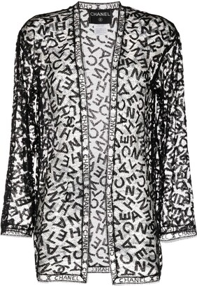 1998 Logo-Lettering Lace Cardigan