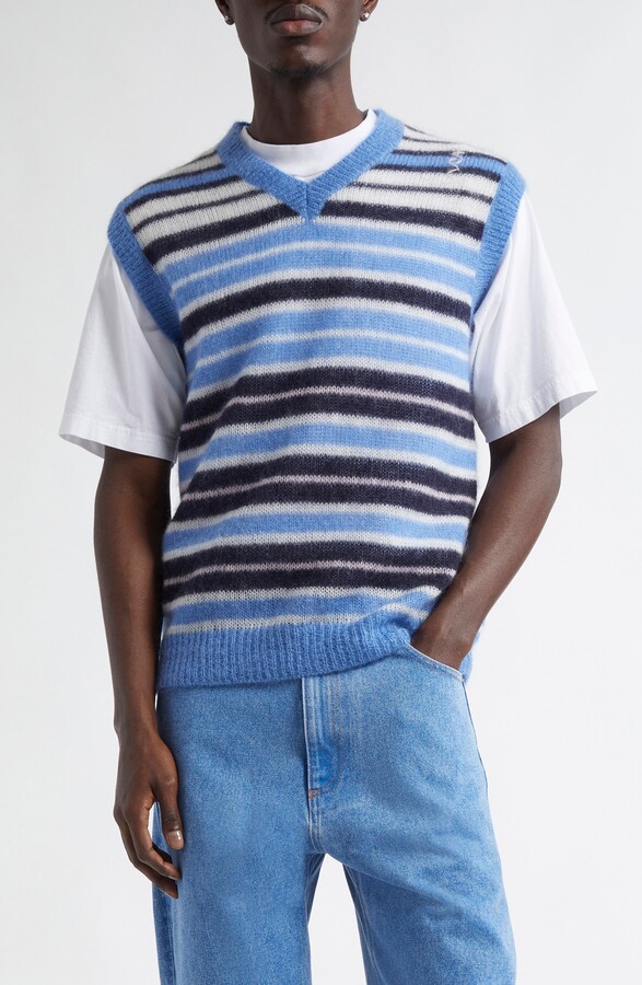 Marni Stripe Brushed Mohair Blend Sweater Vest