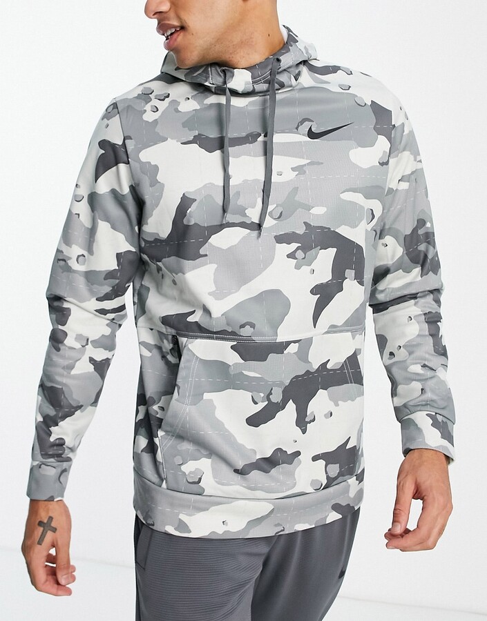 Nike Training Therma-FIT all over print camo hoodie in gray - ShopStyle  Activewear Jackets