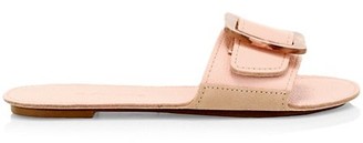 Definery Loop Leather Flat Sandals