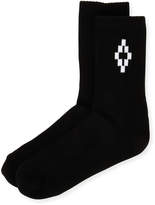 Thumbnail for your product : Marcelo Burlon County of Milan Cruz Ribbed-Cuff Short Socks with Logo