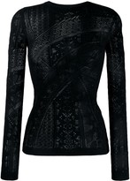 Thumbnail for your product : Roberto Cavalli long sleeve lace top