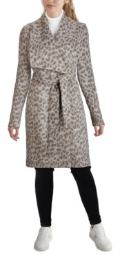 Cole Haan Leopard Wrap Coat