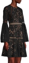 Thumbnail for your product : MICHAEL Michael Kors Lace Bell Sleeve Minidress