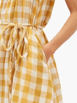 Ace&Jig Noelle Checked Tie-waist Cotton Dress - Yellow