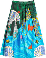 Mary Katrantzou Printed Cotton Midi Skirt