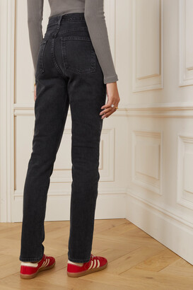 AGOLDE Freya High-rise Slim-leg Stretch Organic Jeans - Black - ShopStyle