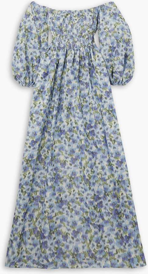 Carolina Herrera Off-the-shoulder floral-print taffeta gown