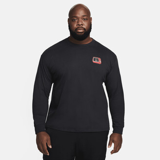 Nike Men's SB Long-Sleeve Max90 Skate T-Shirt in Black