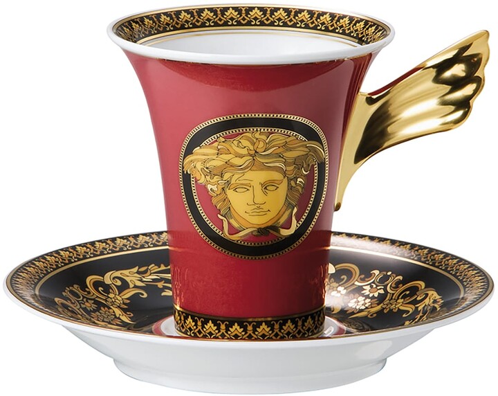 Versace Rosenthal Medusa Red Coffee Cup & Saucer - ShopStyle