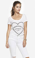 Thumbnail for your product : Express Scoop Neck Graphic Tee - Massachusetts Heart