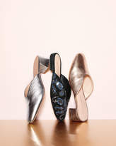 Thumbnail for your product : Loeffler Randall Beaded Sequin Flat Suede Mule, Black/Blue