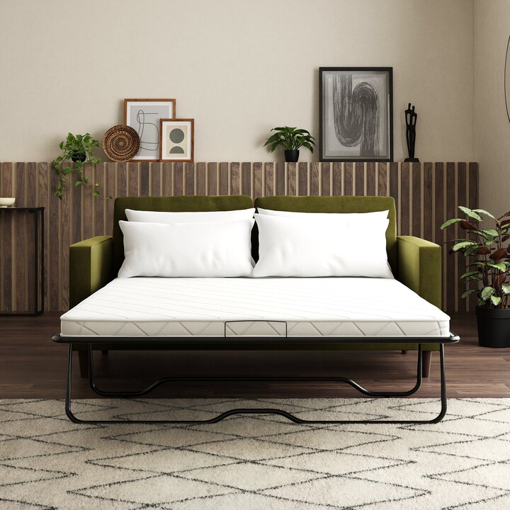 Dunelm Zoe Velvet 3 Seater Sofa Bed Olive ShopStyle