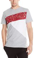 Thumbnail for your product : Southpole Men's Short Sleeve Cut and Sewn T-Shirt with Splash Prints in Asymmetric Style