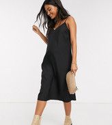 Thumbnail for your product : ASOS Maternity DESIGN Maternity midi cami slip dress in black