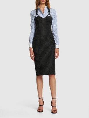 【送料&関税込】Moschino Corset Dress Moschino Pinstripe wool corset dress - ShopStyle