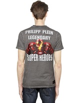 Thumbnail for your product : Philipp Plein Iron Man Printed Cotton T-Shirt