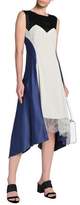 Thumbnail for your product : Koché Lace-trimmed Color-block Crepe And Silk-satin Midi Dress