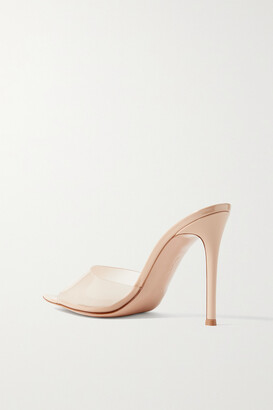 Gianvito Rossi Elle 105 Patent-leather And Pvc Mules - Neutrals