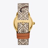 Thumbnail for your product : Tory Burch T Monogram Gigi Watch, Printed Leather/Gold-Tone Stainless Steel, 36 MM x 42 MM
