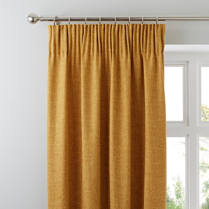 Dunelm Vermont Mustard Pencil Pleat Curtains Yellow ShopStyle