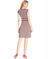 Thumbnail for your product : Studio M Sleeveless Floral-Print Striped Dress