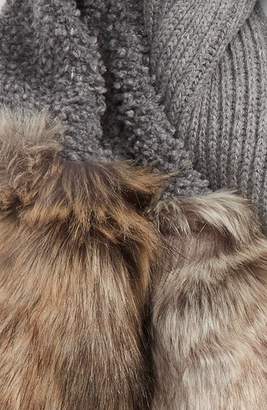 Stella McCartney Wool Scarf with Faux Fur Panels