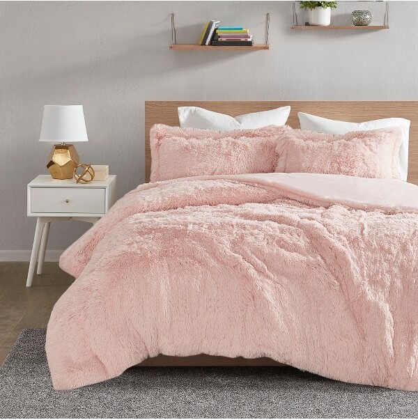 Intelligent Design 3Pcs Duvet Set, Solid Bedding Set, Polyester Bed Comforter, Ivory, Twin