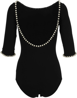 Marc Jacobs Faux-pearl Embellished Bodysuit