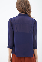 Thumbnail for your product : Forever 21 Tie-Neck Chiffon Blouse